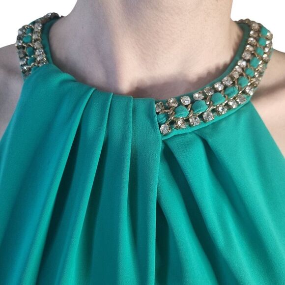 Laundry by Shelli Segal Beaded Green Cocktail Dress - Size 6 - Picture 5 of 9